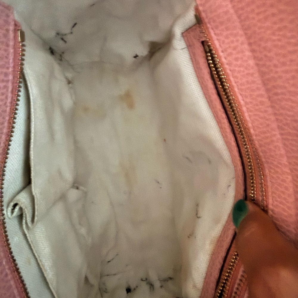 Gucci Dusty Rose Pebbled Leather Satchel with Crossbody Strap - Picture 7 of 8